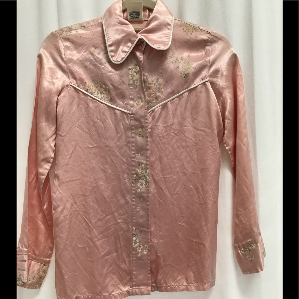 Vintage 1940s western-inspired pink shirt, XS